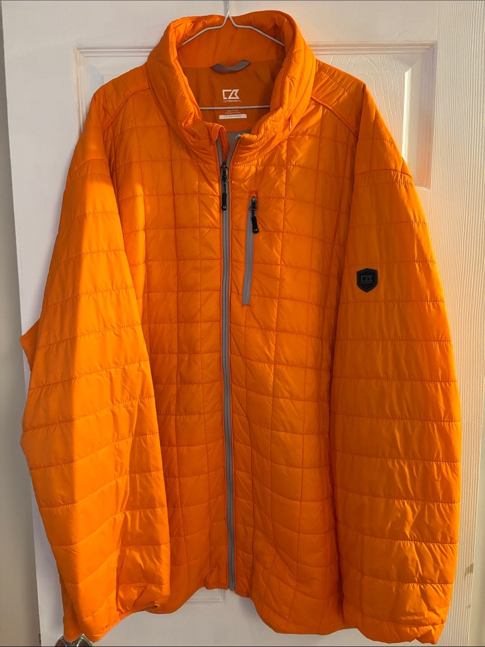 Cutter & Buck Bright Orange Quilted Puffer Jacket